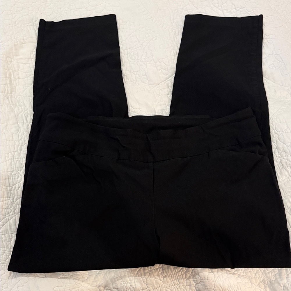 Tribal Black Cropped Straight-Leg Pull-On Pants